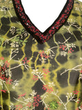 PRG7481 Sheer Avatar Pure Silk Short Kaftan Tunic without Slits - Velora Luxury Fashion