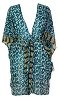 PRG7490 Sheer Avatar Pure Silk Kimono-Sleeved Jacket with Belt - Velora Luxury Fashion