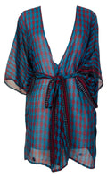 PRG7494 Sheer Avatar Pure Silk Kimono-Sleeved Jacket with Belt - Velora Luxury Fashion