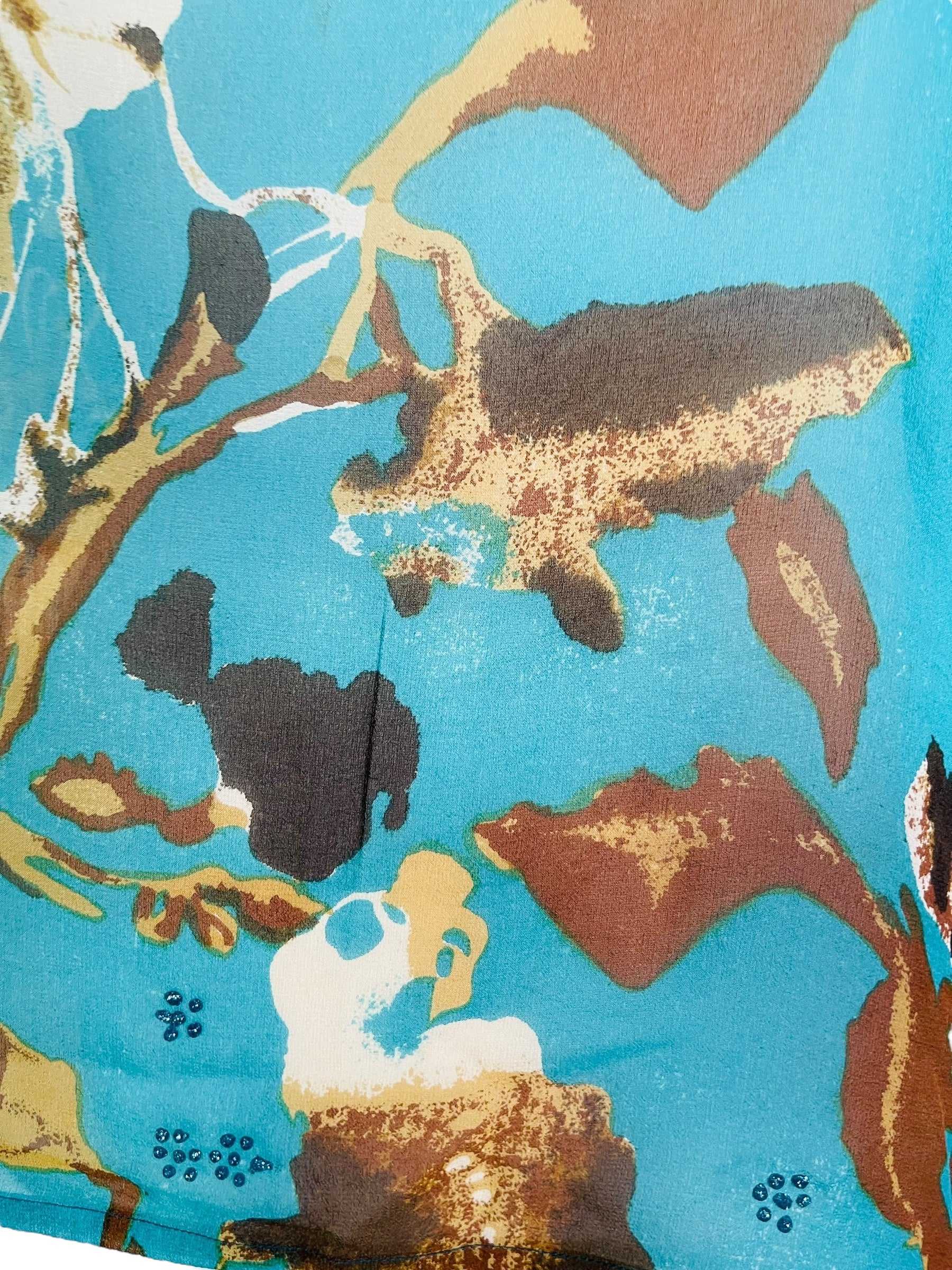 PRG7536 Sheer Avatar Pure Silk Side Slit Top - Velora