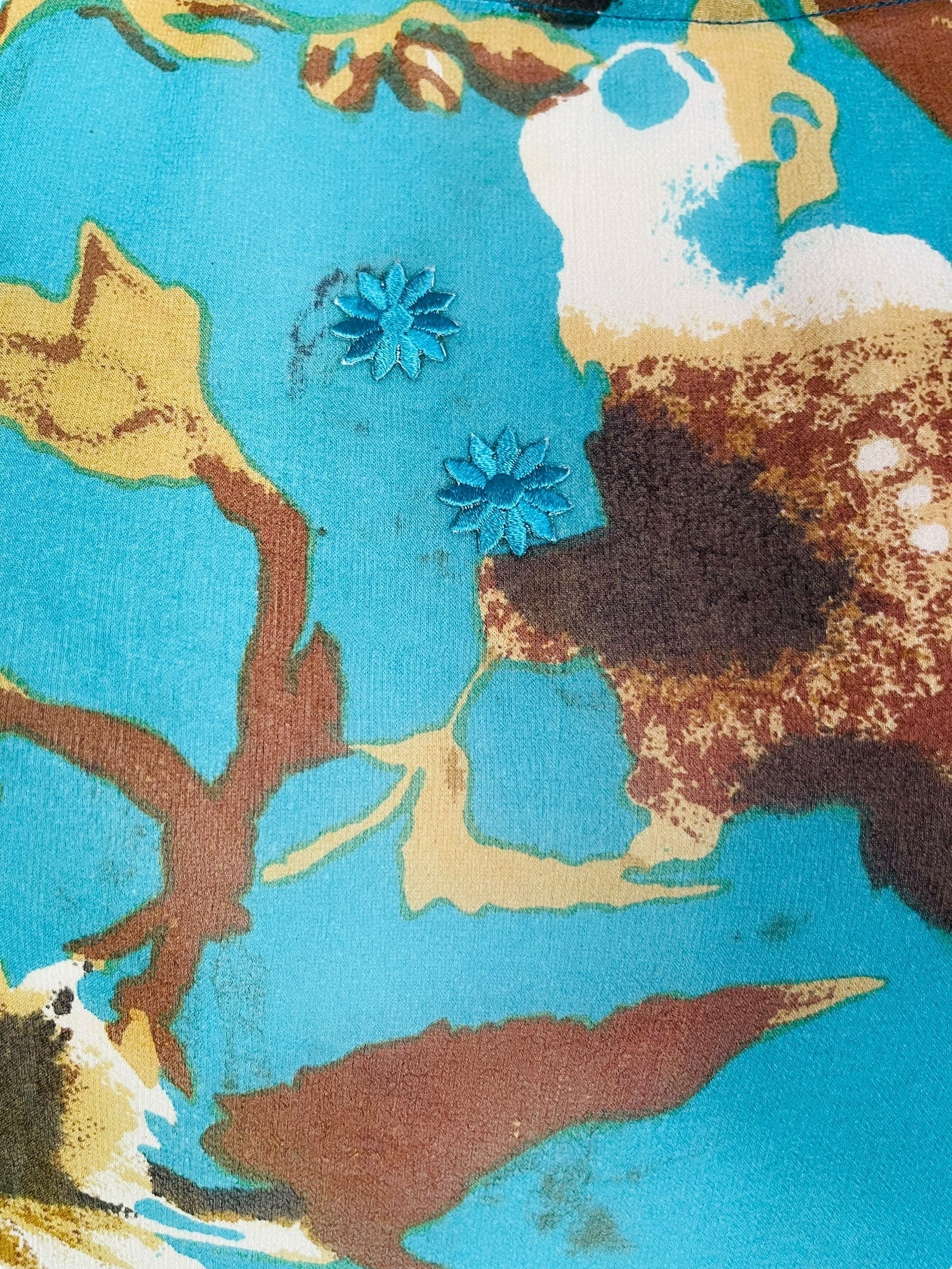 PRG7536 Sheer Avatar Pure Silk Side Slit Top - Velora