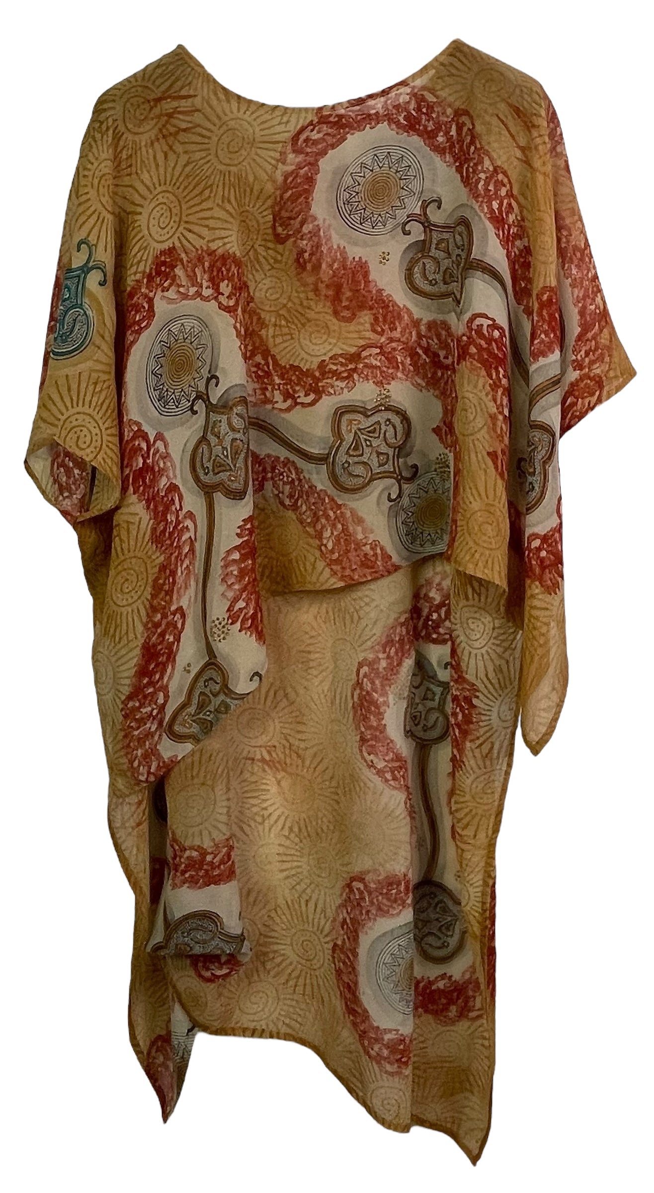 PRG7715A Sheer Avatar Pure Silk Hi Lo Top - Velora Luxury Fashion