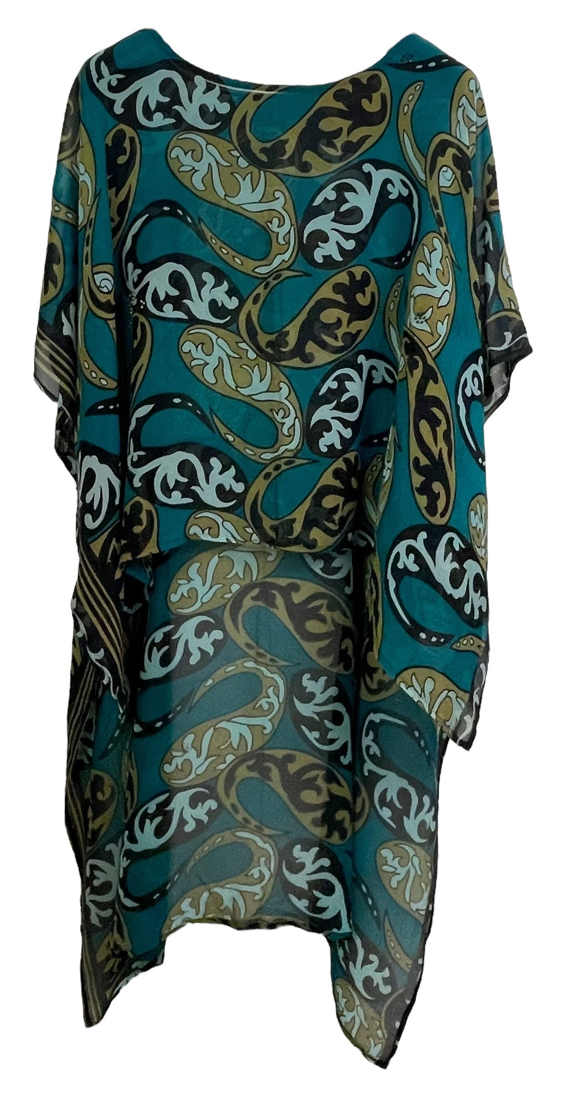 PRG7717 Sheer Avatar Pure Silk Hi Lo Top - Velora Luxury Fashion