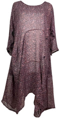 PRG7834 Sheer Avatar Pure Silk Sculptural Long Tunic Dress - Velora Luxury Fashion