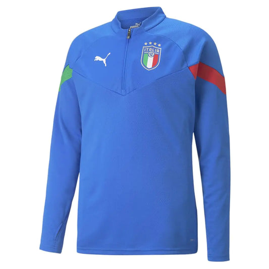 PUMA Mens Standard FIGC Player Training 1/4 Zip Top Ultra Blue White X-Large - Velora Luxury Fashion
