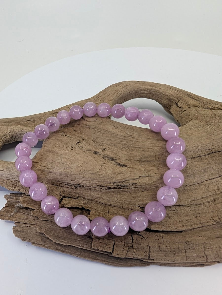 Kunzite Bracelet – 6 mm, 7mm & 8 mm Natural Pink Spodumene (AA Grade)