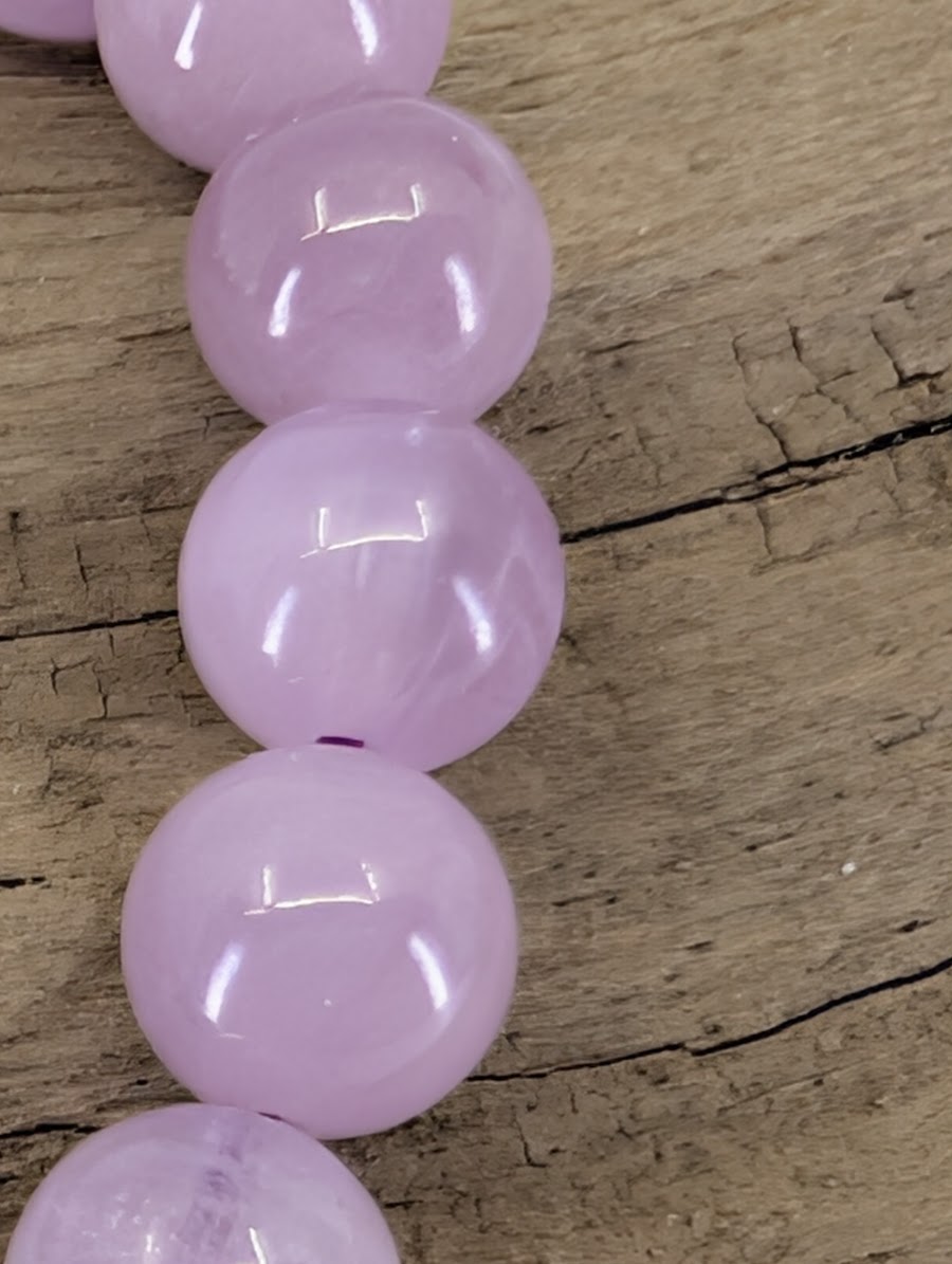 Kunzite Bracelet – 6 mm, 7mm & 8 mm Natural Pink Spodumene (AA Grade)