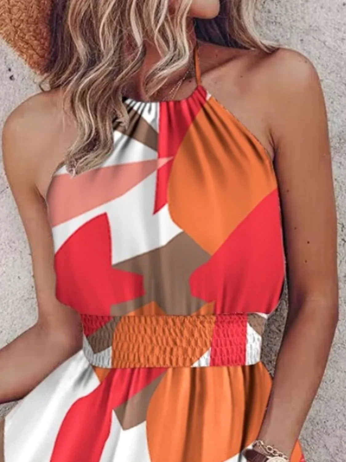 Paisley Print Halter Neck Mini Dress - Velora Luxury Fashion