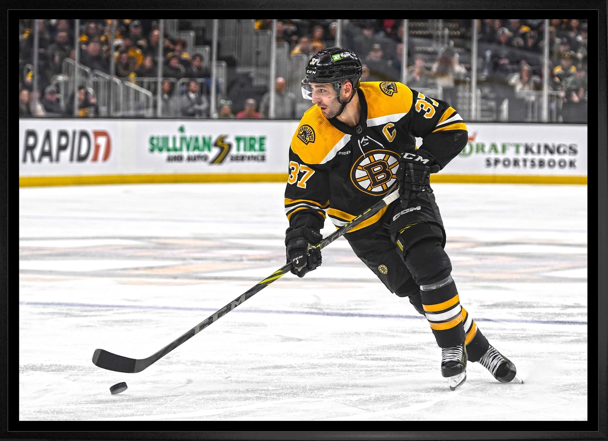 Patrice Bergeron 20x29 Framed Canvas Boston Bruins - Velora Luxury Fashion