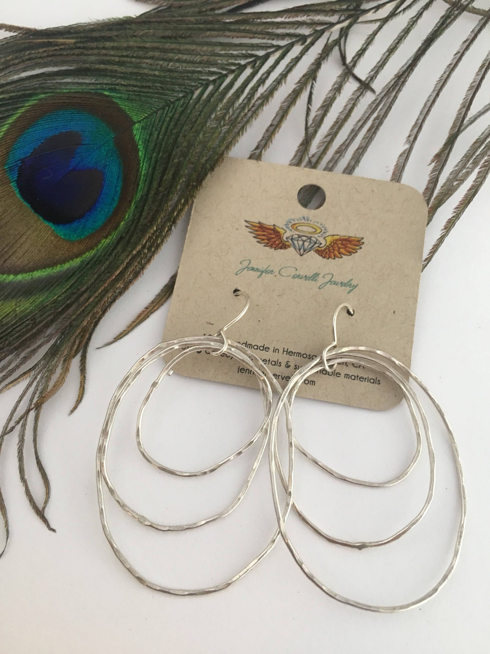 Peacock Feather Earrings - Velora Luxury Fashion