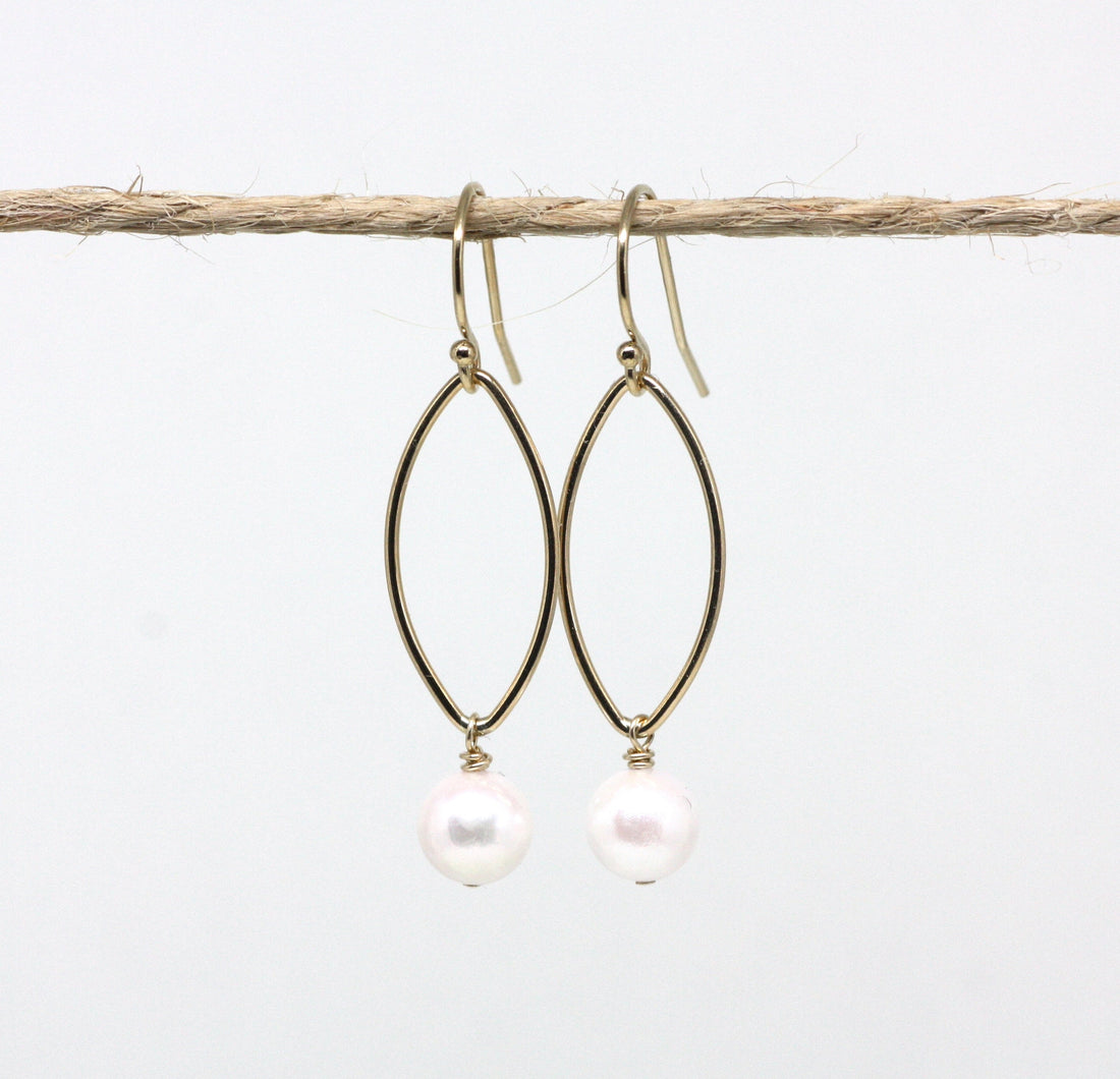 Pearl Marquise Long Drop Earrings - Velora Luxury Fashion