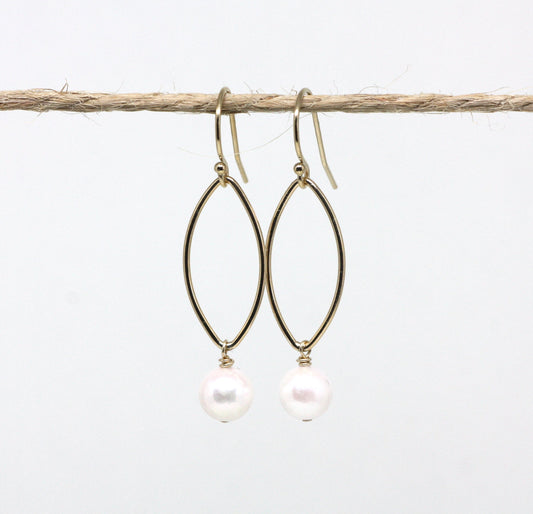Pearl Marquise Long Drop Earrings - Velora Luxury Fashion