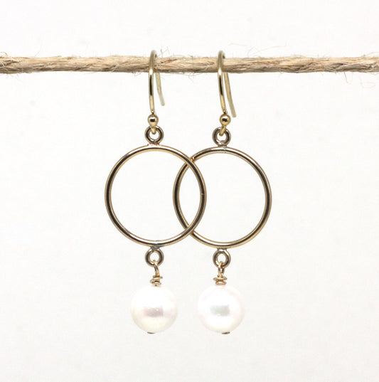 Pearl Round Drop Earrings - Velora Luxury Fashion