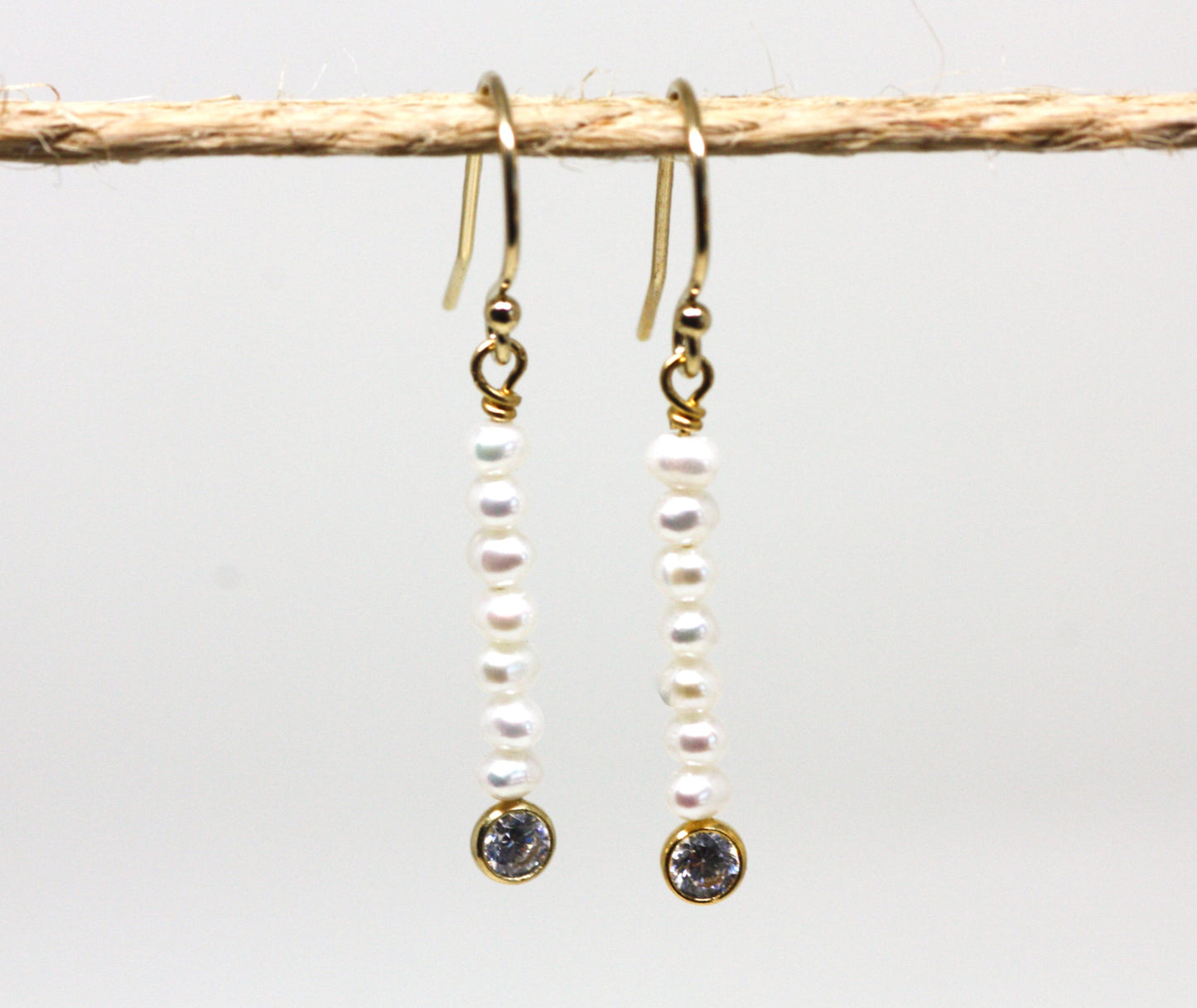Pearl and Cubic Zirconia Drop Earrings - Velora Luxury Fashion