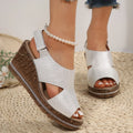 Peep Toe Wedge Sandals - Velora Luxury Fashion