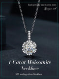 Petal Perfection 1ct Moissanite Sterling Silver Pendant Necklace - Velora Luxury Fashion