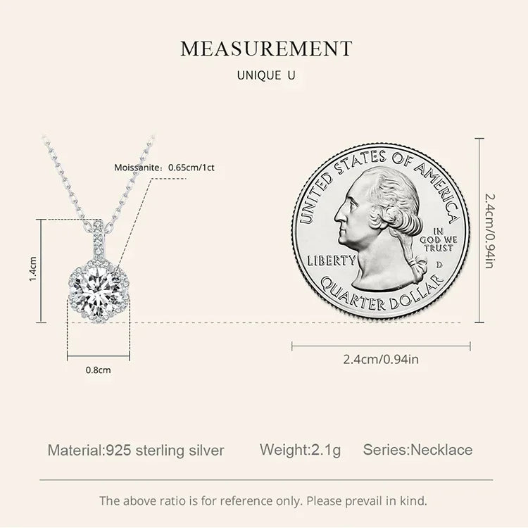 Petal Perfection 1ct Moissanite Sterling Silver Pendant Necklace - Velora Luxury Fashion