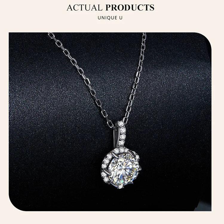 Petal Perfection 1ct Moissanite Sterling Silver Pendant Necklace - Velora Luxury Fashion