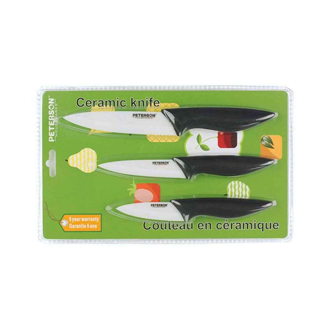 Peterson Housewares Ceramic Knife Set Canada - 3 Piece Set - Velora Luxury Fashion