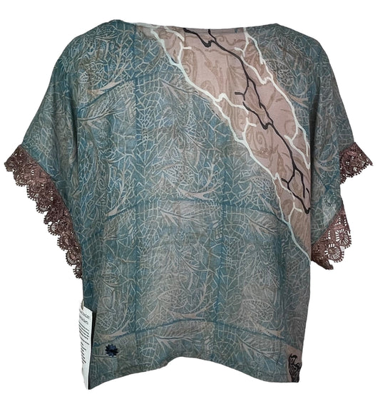 PRG5507 Sheer Avatar Pure Silk Boxy Top - Velora
