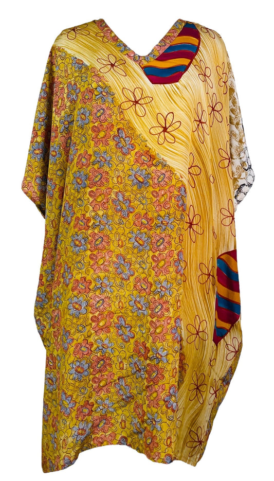 PRC7301 Avatar Pure Silk Midi Length Kaftan - Velora