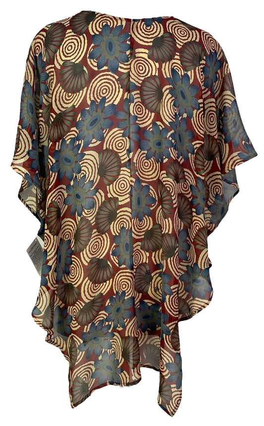 PRG7107 Sheer Avatar Pure Silk Waterfall Top - Velora