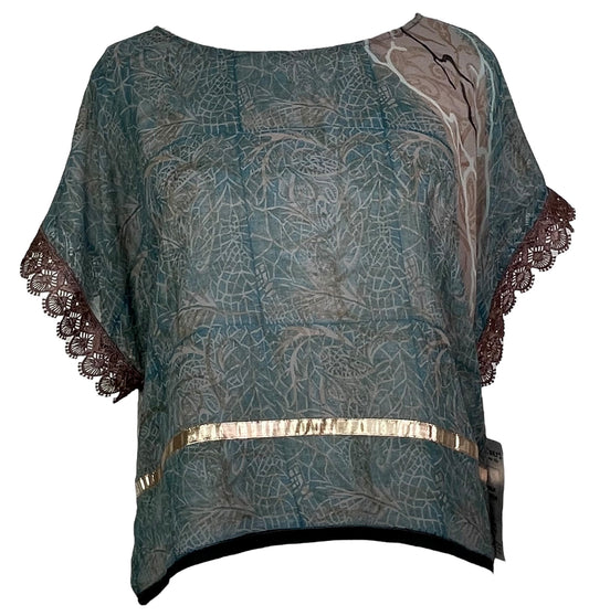 PRG5507 Sheer Avatar Pure Silk Boxy Top - Velora