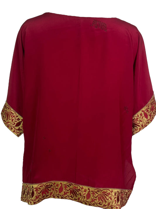 PRC6391 Avatar Pure Silk Side Slit Top - Velora