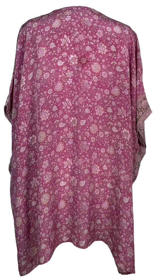 PRC7696 Avatar Pure Silk Short Kaftan Tunic with Slits - Velora