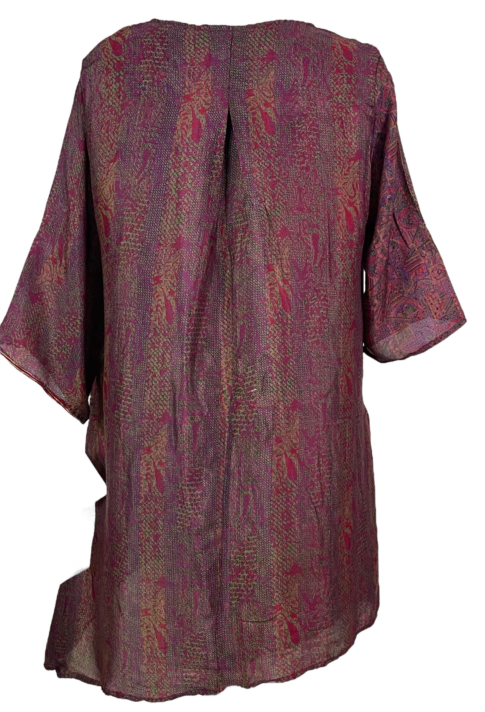 PRC6827 Avatar Pure Silk Self Pocket Tunic Dress - Velora