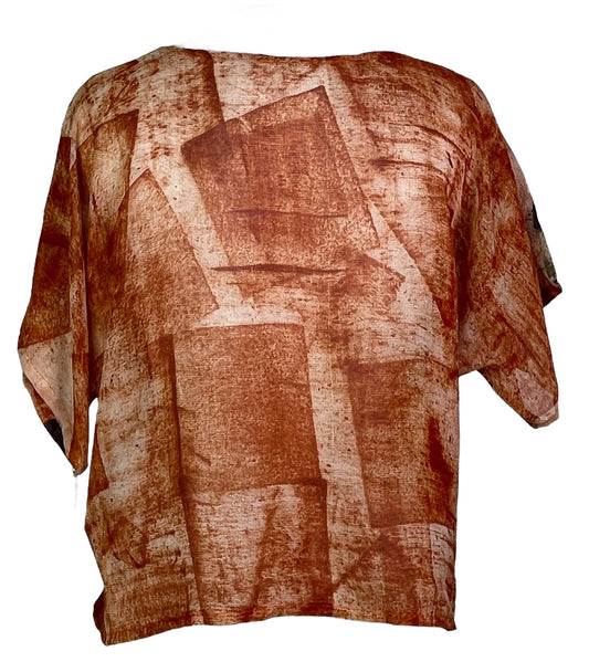 PRG7483 Sheer Avatar Pure Silk Boxy Top - Velora