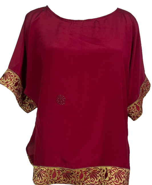 PRC6391 Avatar Pure Silk Side Slit Top - Velora