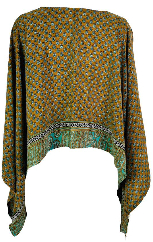 PRC7288 Avatar Pure Silk Kimono-Sleeved Top - Velora