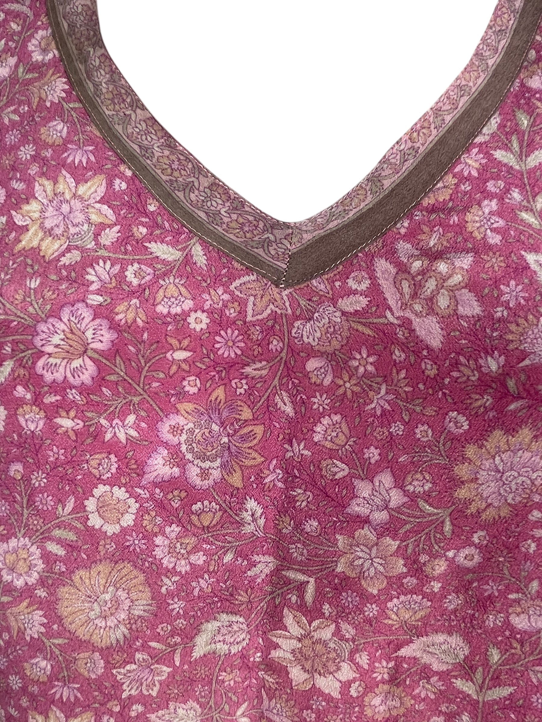 PRC7696 Avatar Pure Silk Short Kaftan Tunic with Slits - Velora