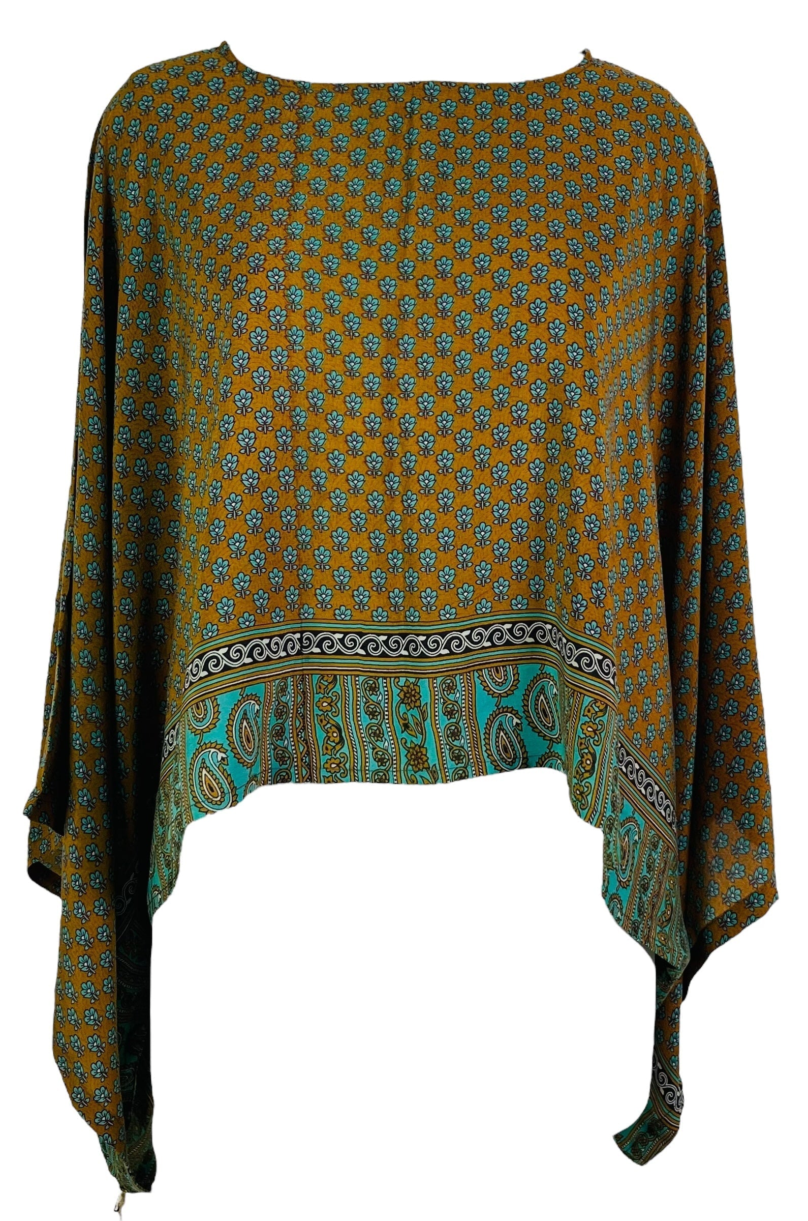 PRC7288 Avatar Pure Silk Kimono-Sleeved Top - Velora
