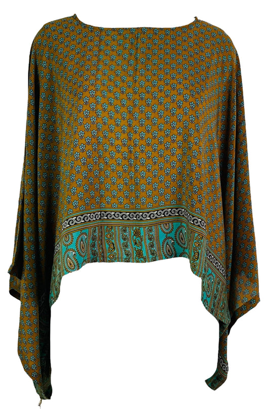 PRC7288 Avatar Pure Silk Kimono-Sleeved Top - Velora