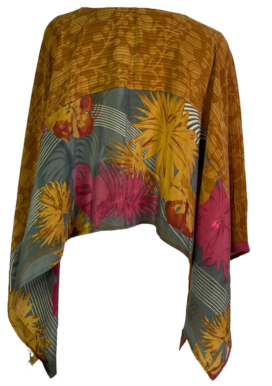 PRC7302 Avatar Pure Silk Capelet Poncho - Velora