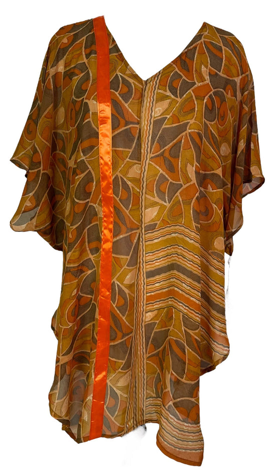 PRG7101 Sheer Avatar Pure Silk Waterfall Top - Velora