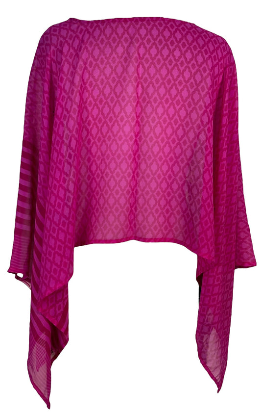 PRG7349 Sheer Avatar Pure Silk Capelet Poncho - Velora