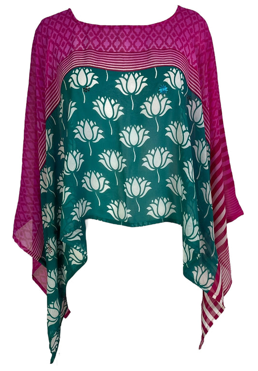 PRG7349 Sheer Avatar Pure Silk Capelet Poncho - Velora