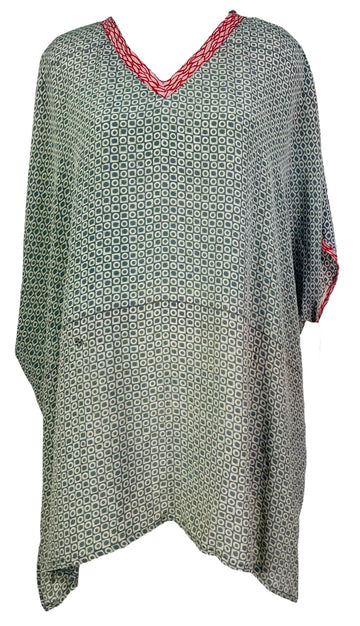 PRC7467 Avatar Pure Silk Short Kaftan Tunic with Slits