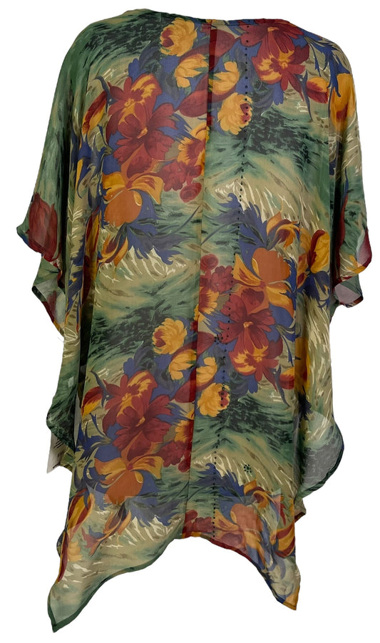 PRG7051 Sheer Avatar Pure Silk Waterfall Top - Velora