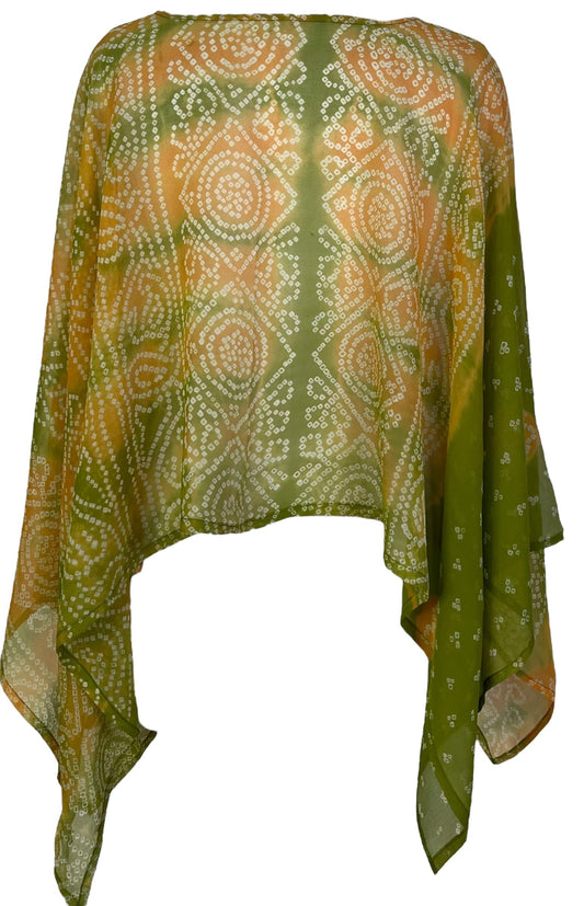 PCH7197B Very Sheer Avatar Pure Silk Capelet Poncho - Velora