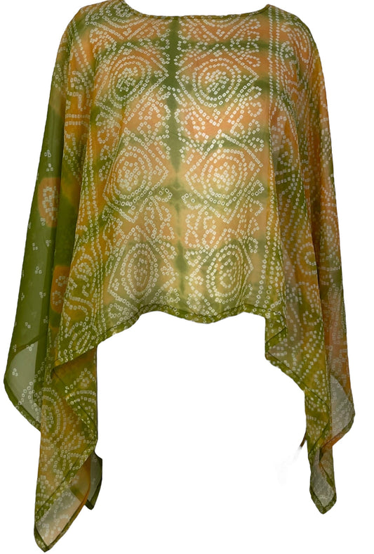 PCH7197B Very Sheer Avatar Pure Silk Capelet Poncho - Velora