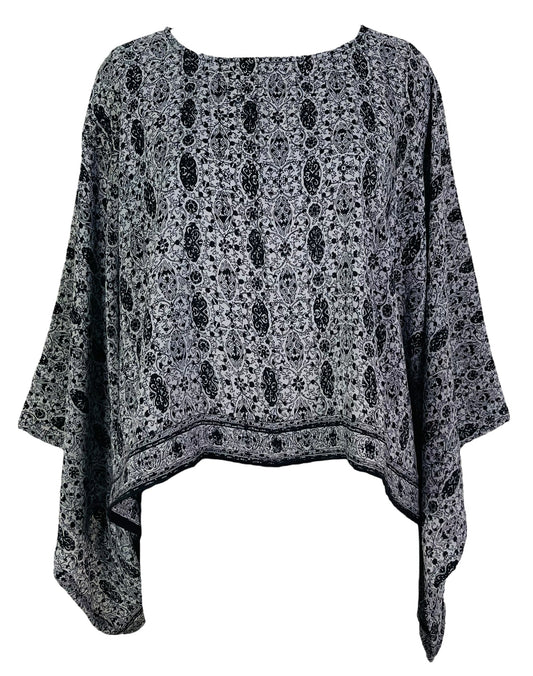 PRC7315 Avatar Pure Silk Kimono-Sleeved Top - Velora