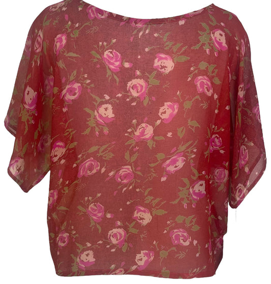 PRG4872 Sheer Avatar Pure Silk Boxy Top - Velora