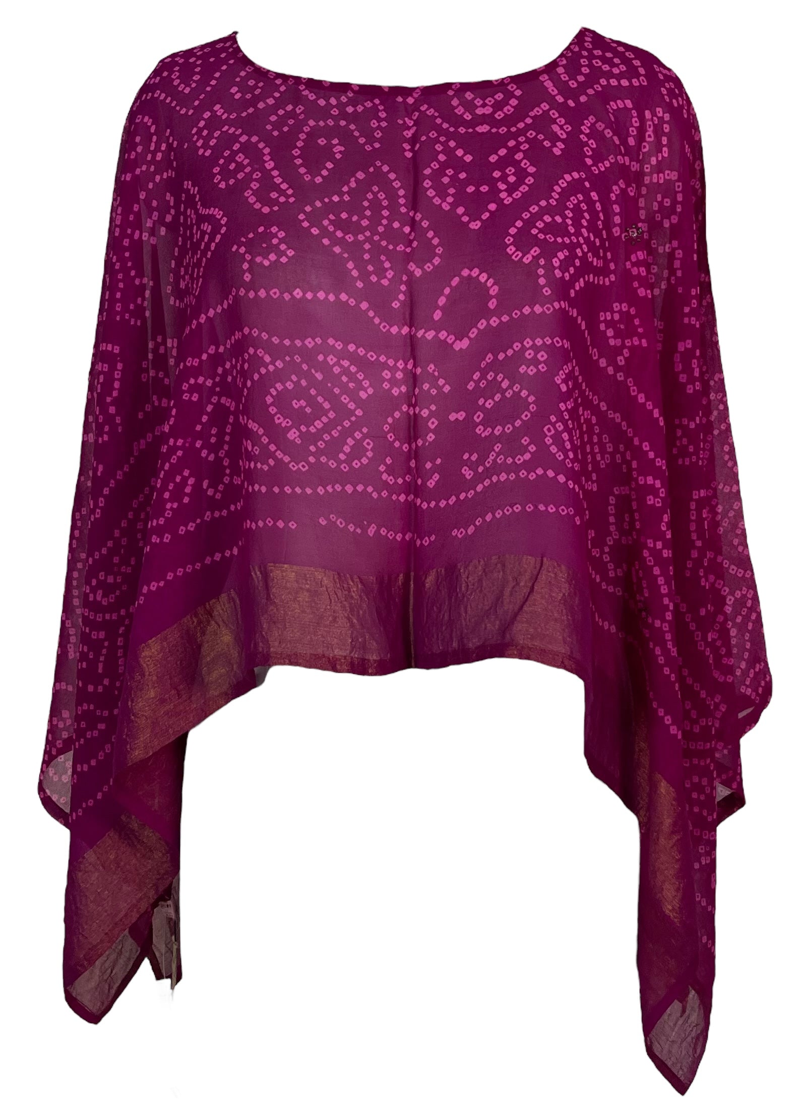 PRG6407 Sheer Avatar Pure Silk Capelet Poncho - Velora