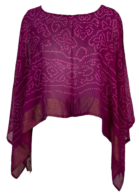 PRG6407 Sheer Avatar Pure Silk Capelet Poncho - Velora