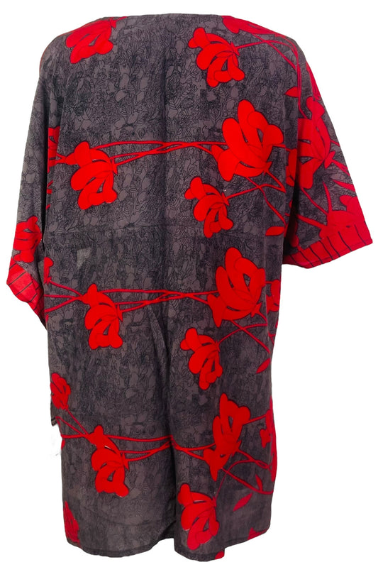 PRC7513B Avatar Pure Silk Kimono-Sleeved Jacket with Belt - Velora