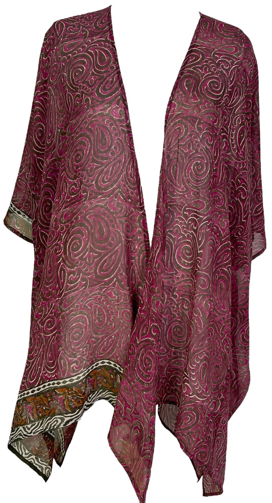 PRG7089 Sheer Avatar Pure Silk Cardigan - Velora